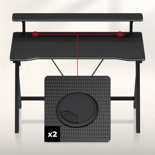 Gejmerski sto 120x60cm Huzaro Hero 1.9 Black