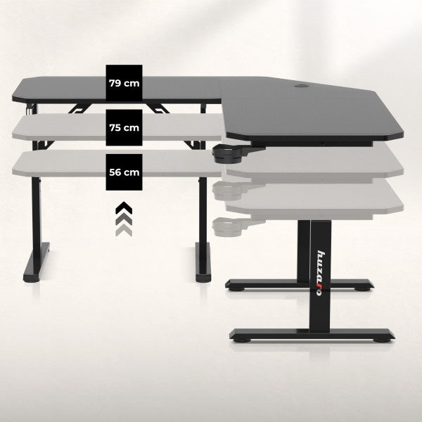 Gejmerski ugaoni sto Huzaro Hero 7.3 Black