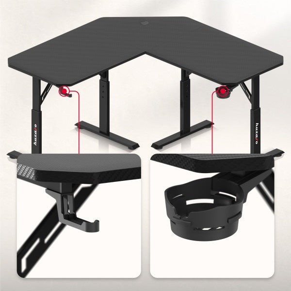 Gejmerski ugaoni sto Huzaro Hero 7.3 Black