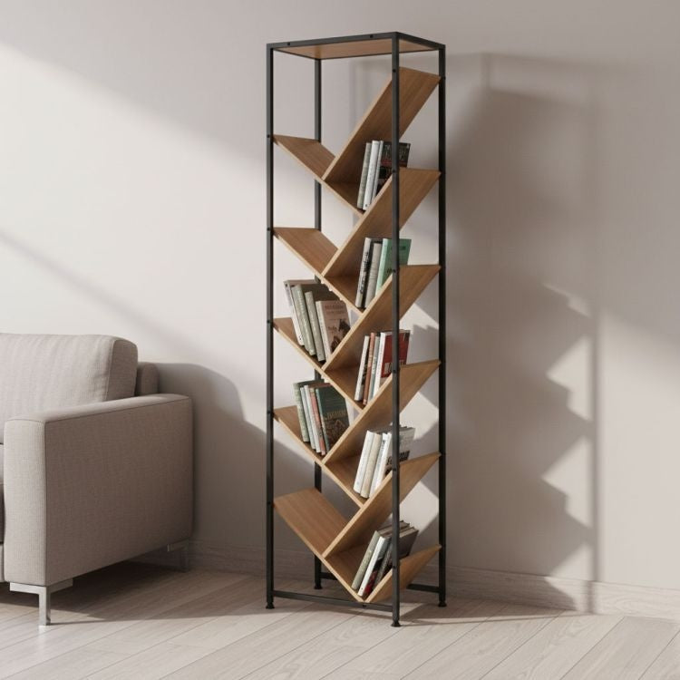 Geometrijska polica za knjige, loft stil – ModernHome