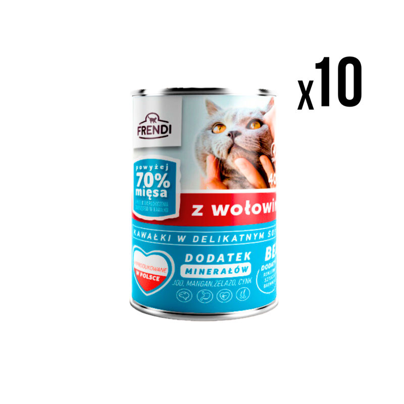 FRENDI Vlažna hrana za mačke Govedina 400g x10 kom