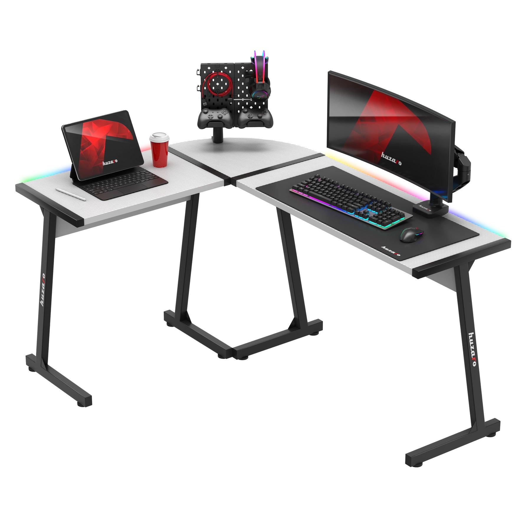Gaming ugaoni sto Huzaro Hero 6.0 RGB White