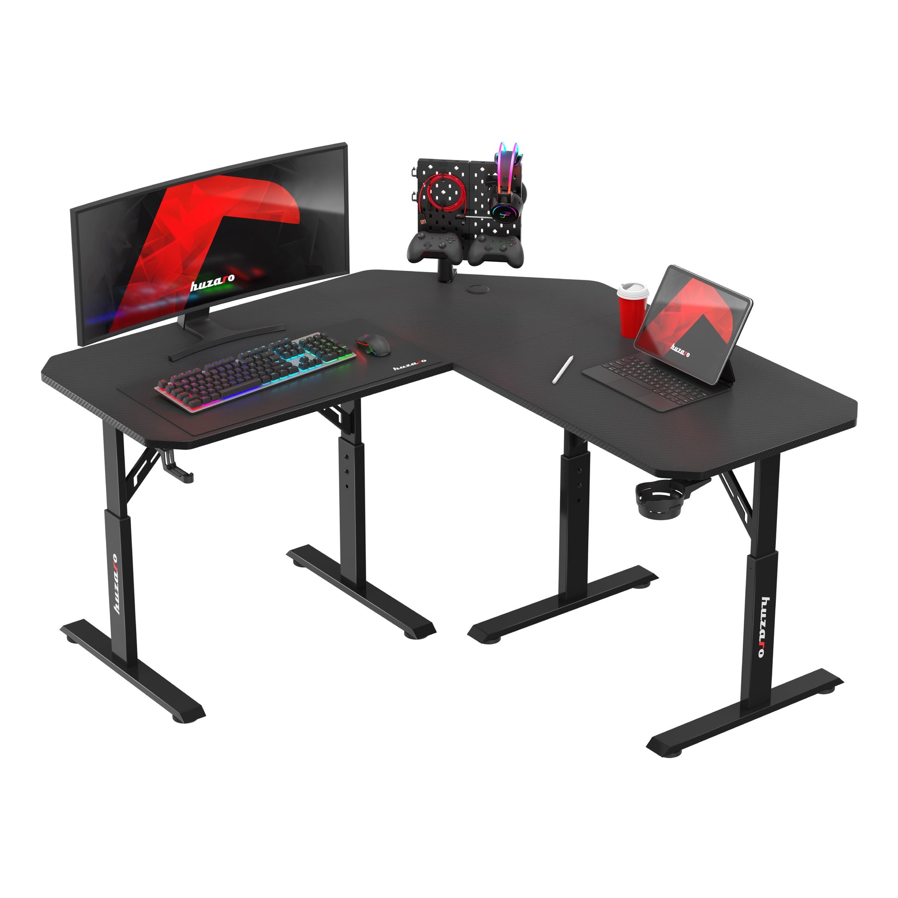 Gejmerski ugaoni sto Huzaro Hero 7.3 Black