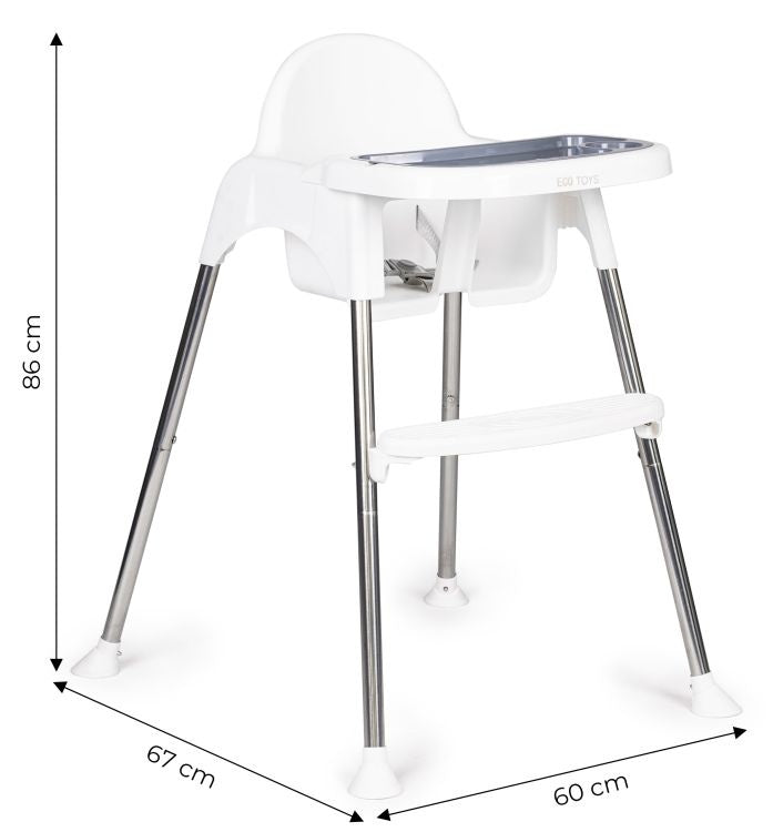 HRANILICA ZA BEBE 2U1 SA POSTOLJEM I POJASEVIMA WHITE ECOTOYS