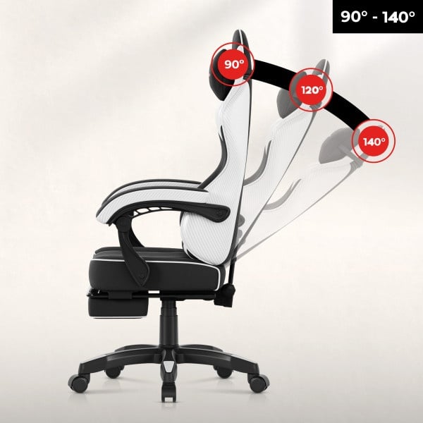 Huzaro Force 3.7 White Carbon gejmerska stolica