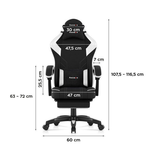 Huzaro Force 3.7 White Carbon gejmerska stolica