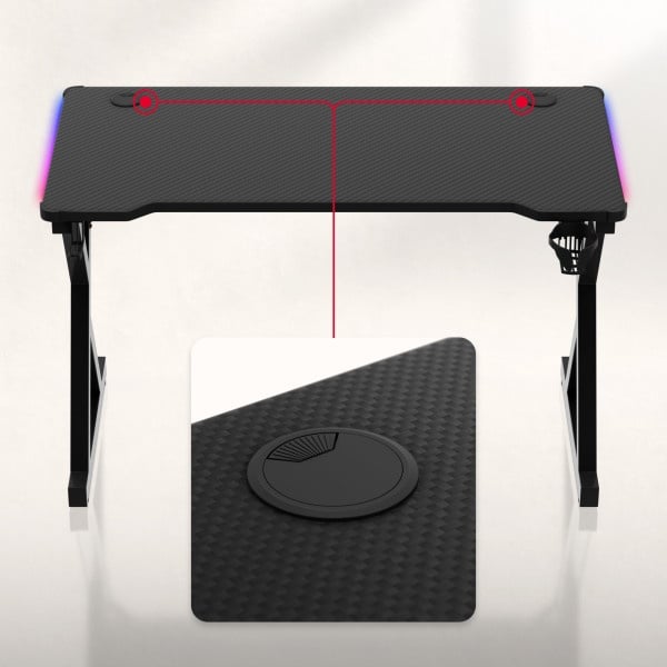 Huzaro hero 2.3 RGB Black - Gejmerski sto 120x60cm