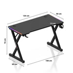 Huzaro hero 2.3 RGB Black - Gejmerski sto 120x60cm