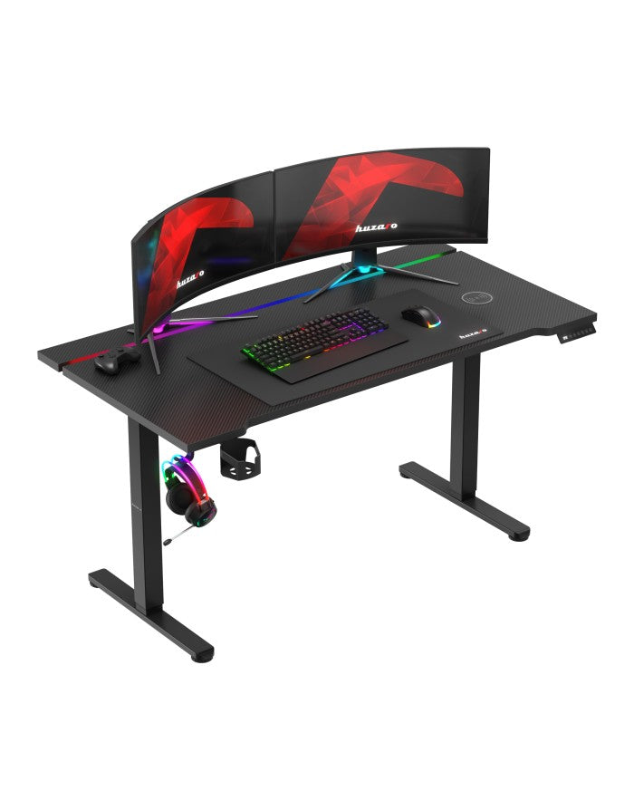 Podesivi Električni Gejmerski sto 140x70cm Huzaro Hero 8.7 RBG Black