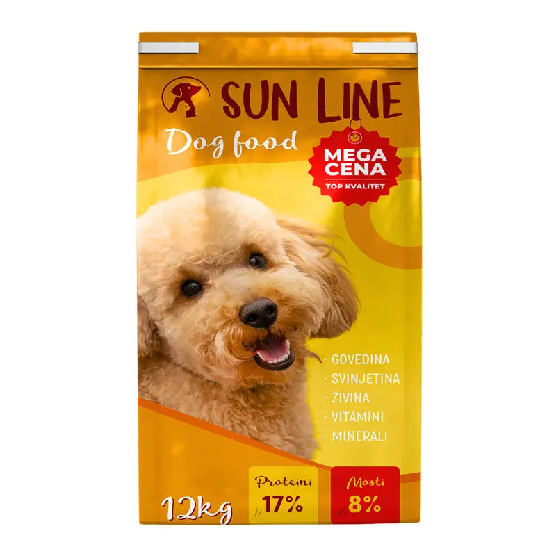 SUN LINE DOG Suva hrana za odrasle pse sa govedinom, piletinom i svinjetinom 12kg
