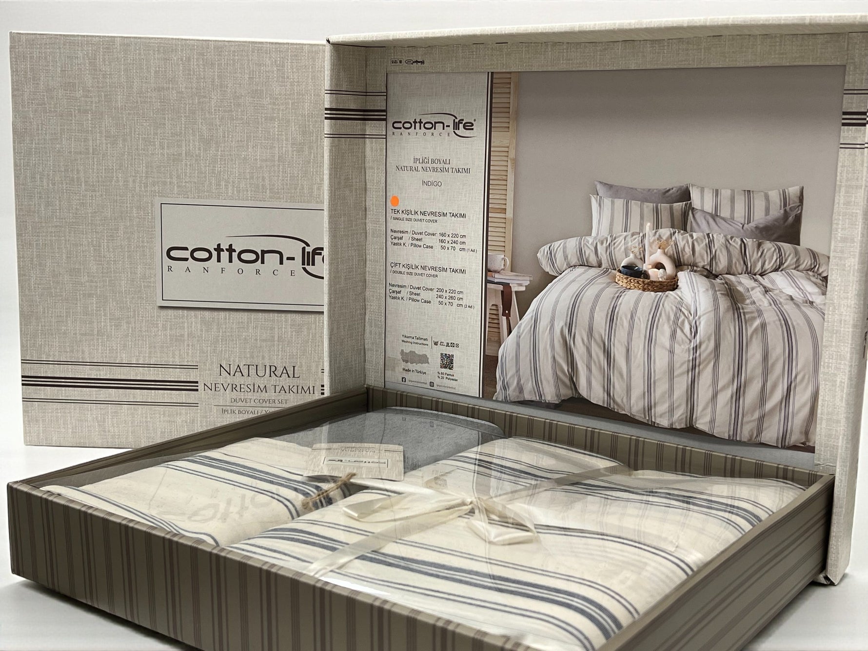 Komplet set posteljina Cotton-Life 160x220cm Indigo