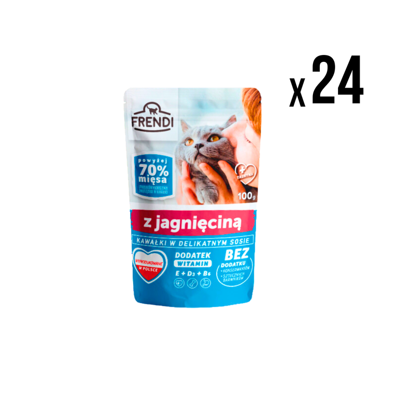 FRENDI Vlažna hrana za mačke Jagnjetina 100g x24 kom