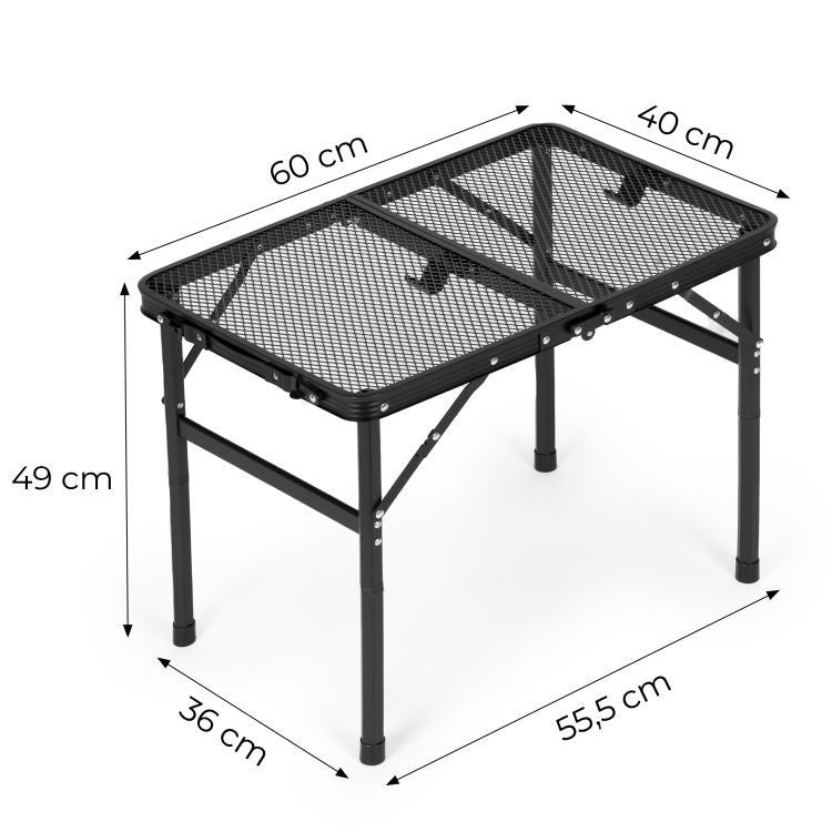 Kamperski sklopivi sto 60 × 40 cm – Black MultiGarden