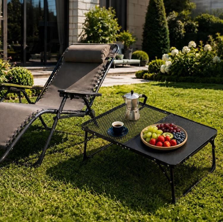 Kamperski sklopivi stočić 60 × 40 cm – Black MultiGarden