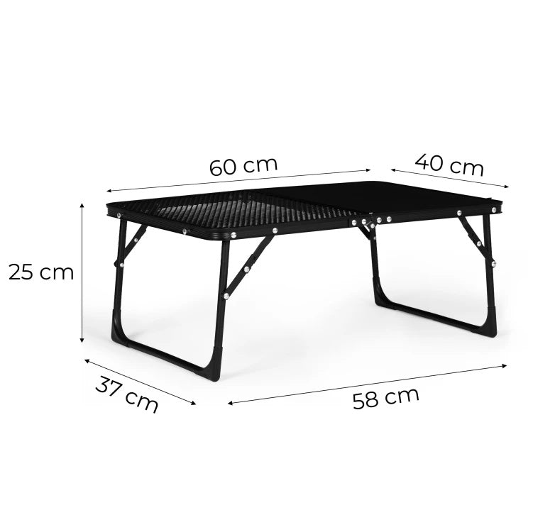 Kamperski sklopivi stočić 60 × 40 cm – Black MultiGarden