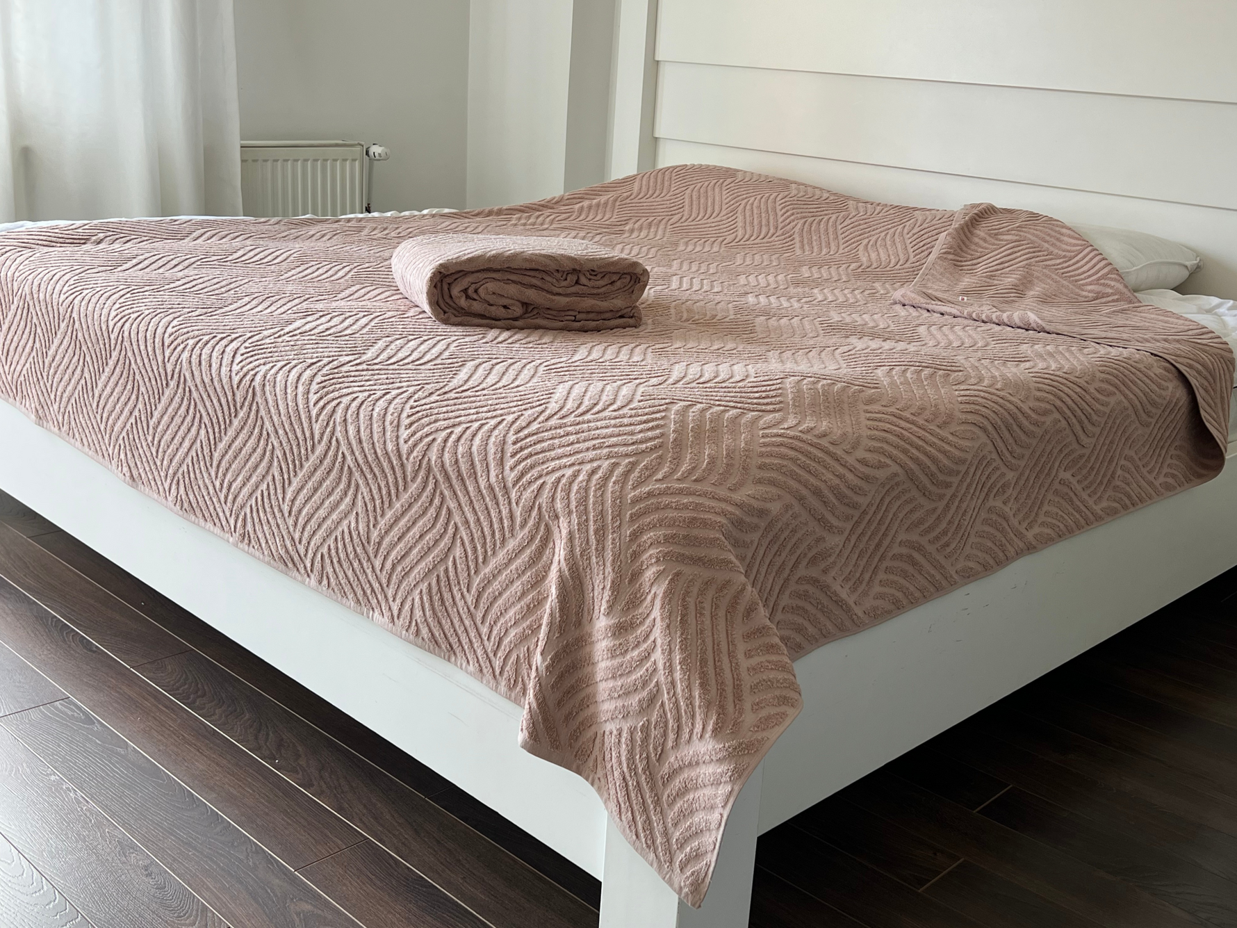Letnji frotirni prekrivač - Sara - 200x240cm Kapućino boja