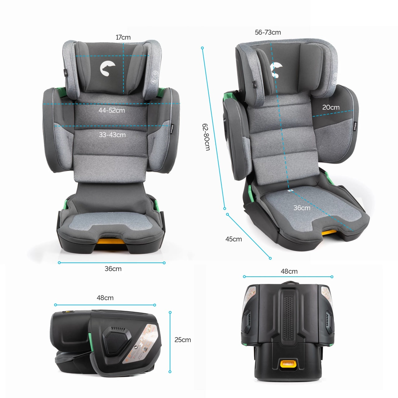 Kidnort Mane auto sedište i-size 100-150cm white