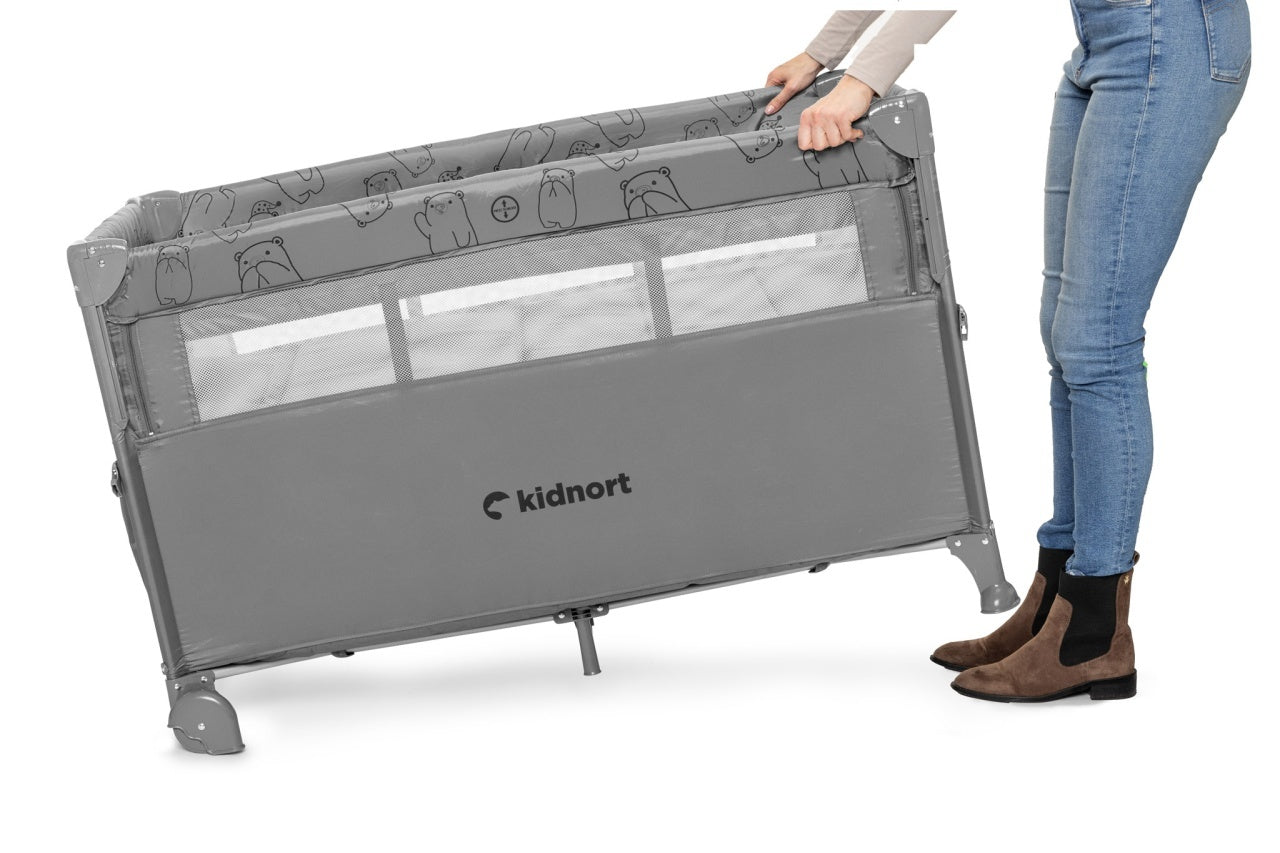 Kidnort Naste prenosivi krevetac light grey mélange