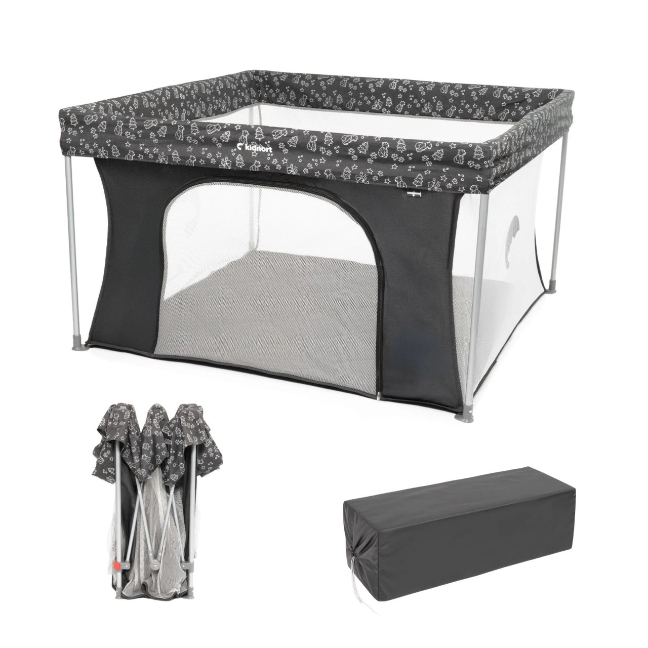 Kidnort Snoen ogradica za bebe black