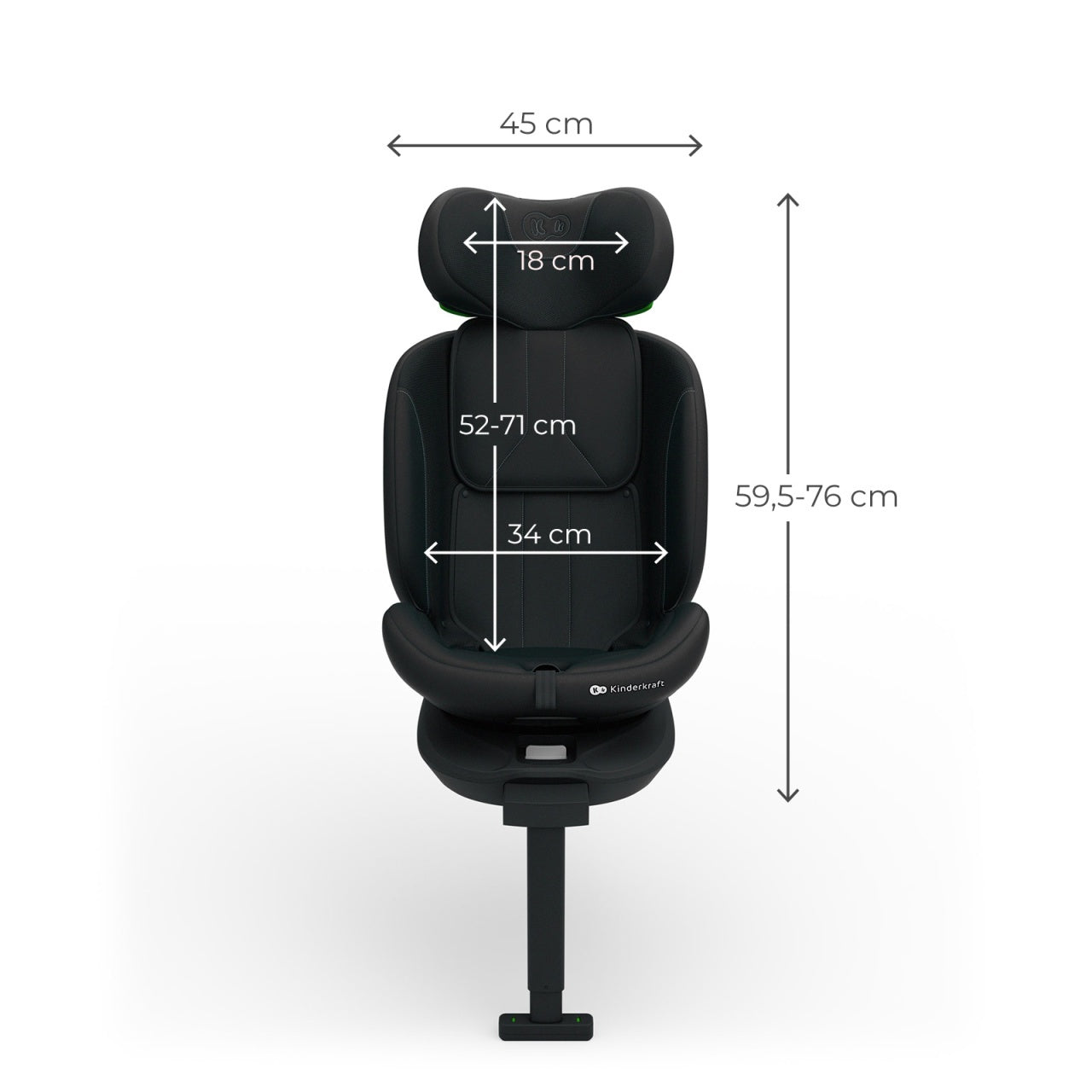 KINDERKRAFT AUTO SEDISTE I-360 2 PLUS i size 40-150cm BLACK