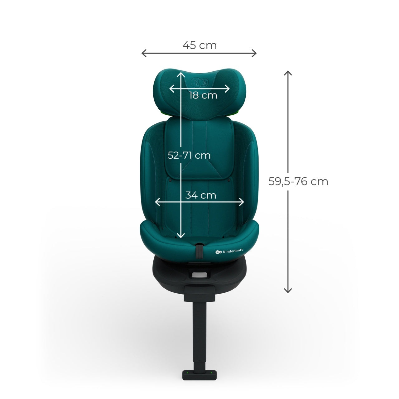 KINDERKRAFT AUTO SEDISTE I-360 2 PLUS i size 40-150cm GREEN