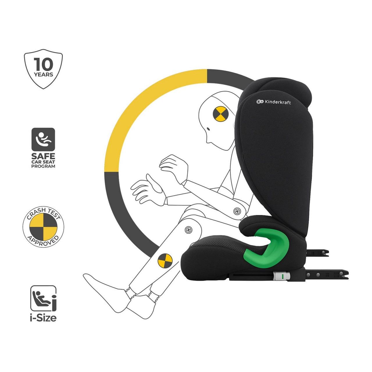 KINDERKRAFT AUTO SEDIŠTE JUNIOR FIX 2 PLUS I-Size 100-150cm BLACK