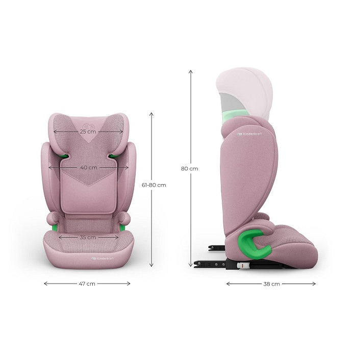 KINDERKRAFT AUTO SEDIŠTE JUNIOR FIX 2 PLUS I-Size 100-150cm PINK