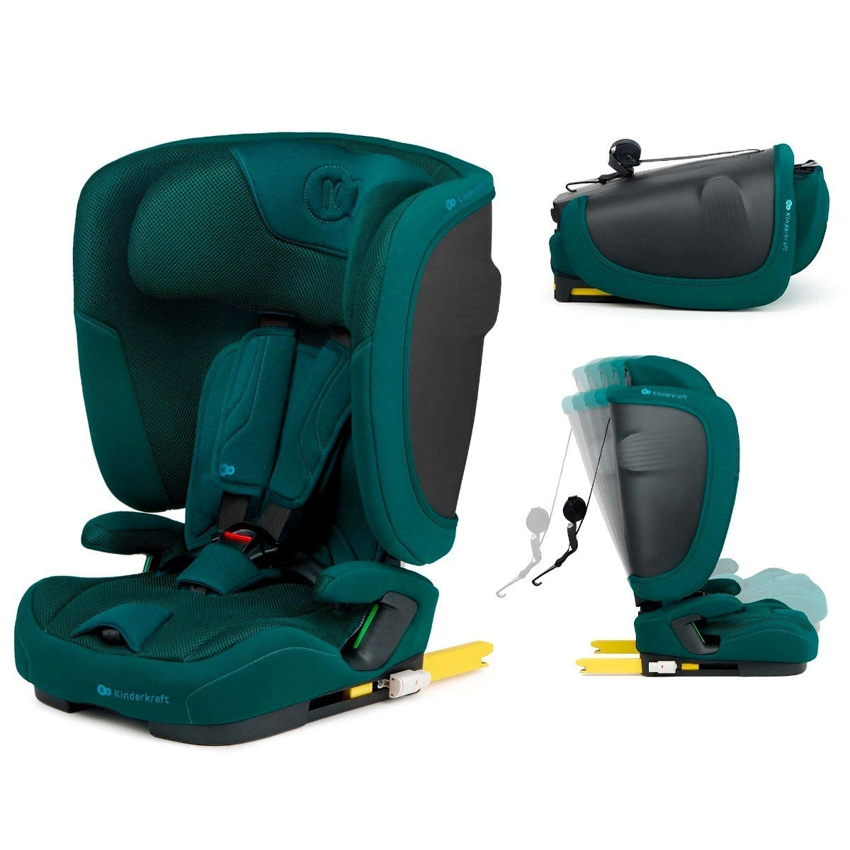 KINDERKRAFT AUTOSEDISTE FIX2GO I-SIZE 76-150CM GREEN