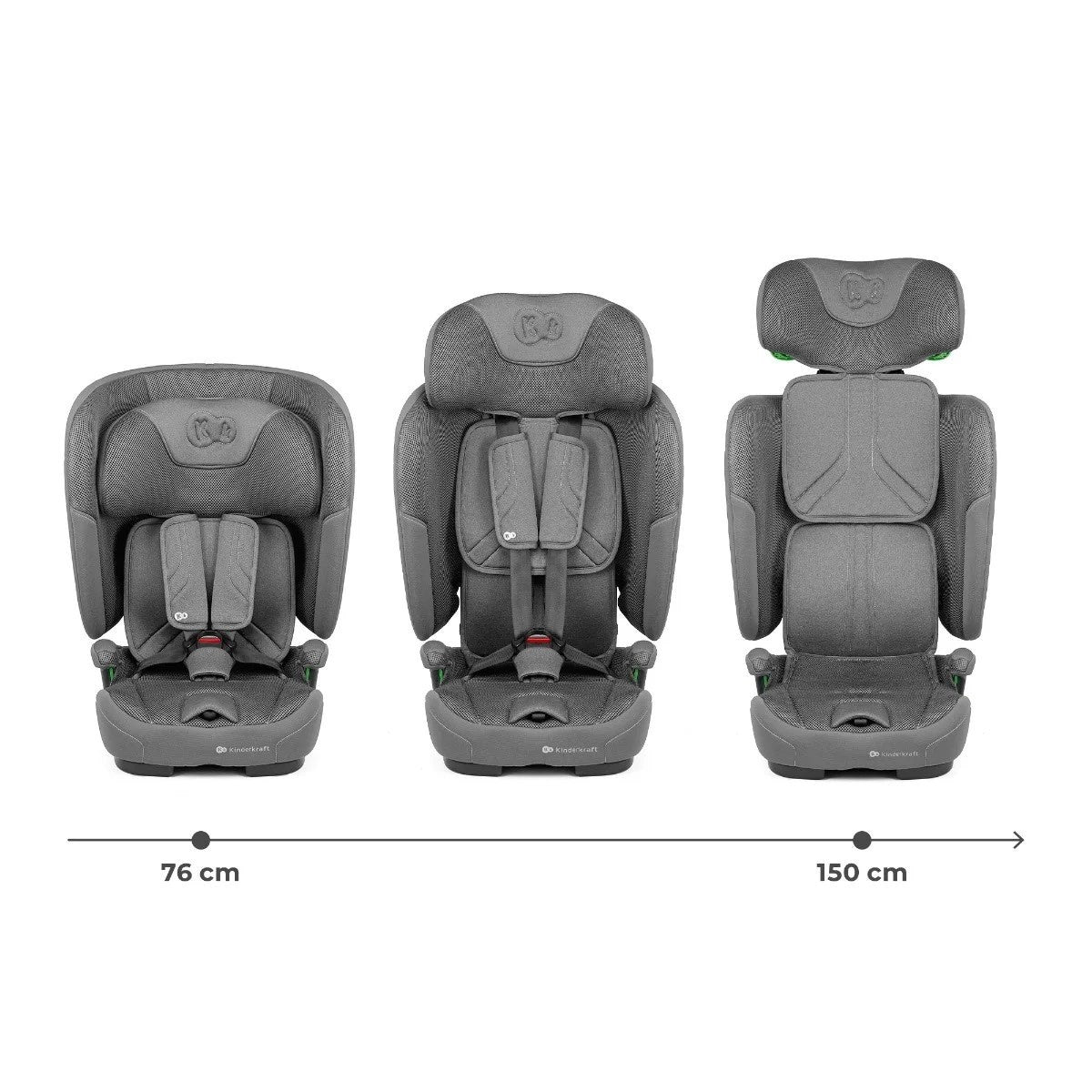KINDERKRAFT AUTOSEDISTE FIX2GO I-SIZE 76-150CM GREY