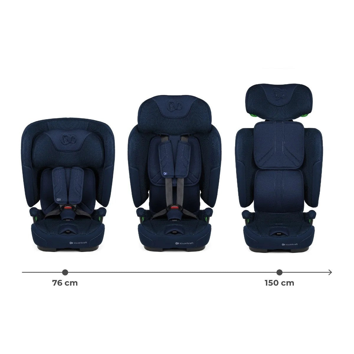 KINDERKRAFT AUTOSEDISTE FIX2GO I-SIZE 76-150CM NAVY