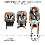KINDERKRAFT AUTOSEDISTE I-GROW I-SIZE 40-150 CM GREY