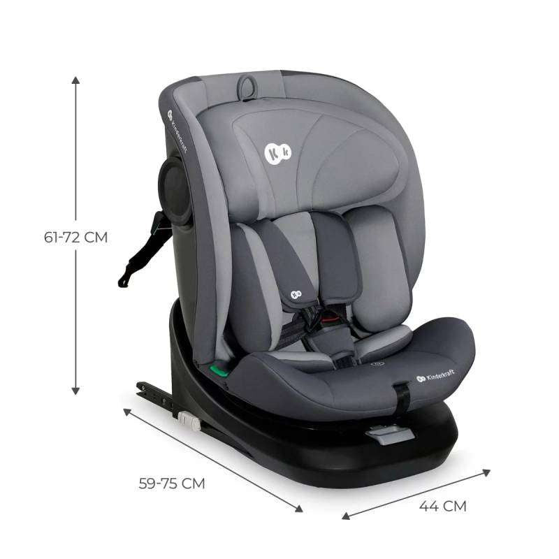 KINDERKRAFT AUTOSEDISTE I-GROW I-SIZE 40-150 CM GREY