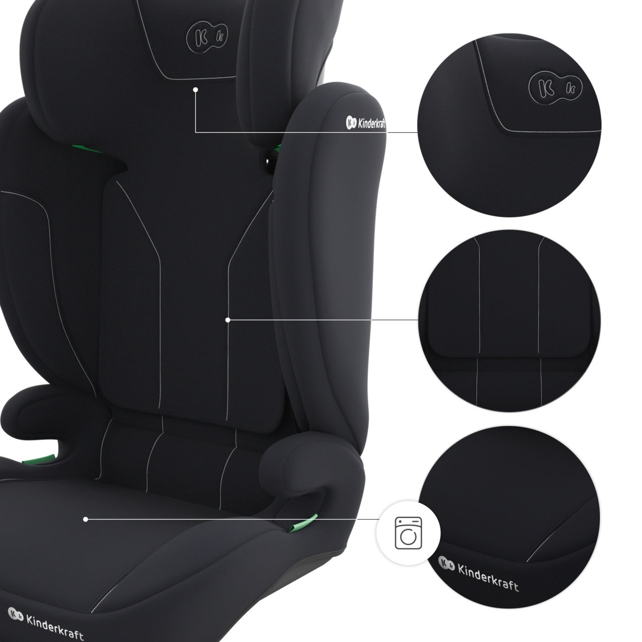 KINDERKRAFT AUTOSEDISTE I-SPARK 2 PLUS I SIZE BLACK
