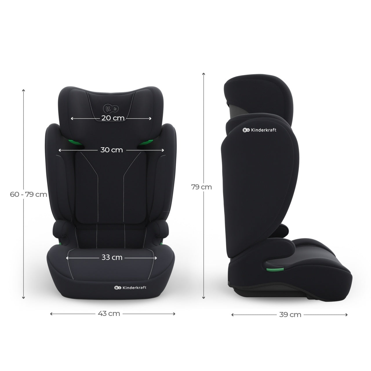 KINDERKRAFT AUTOSEDISTE I-SPARK 2 PLUS I SIZE BLACK