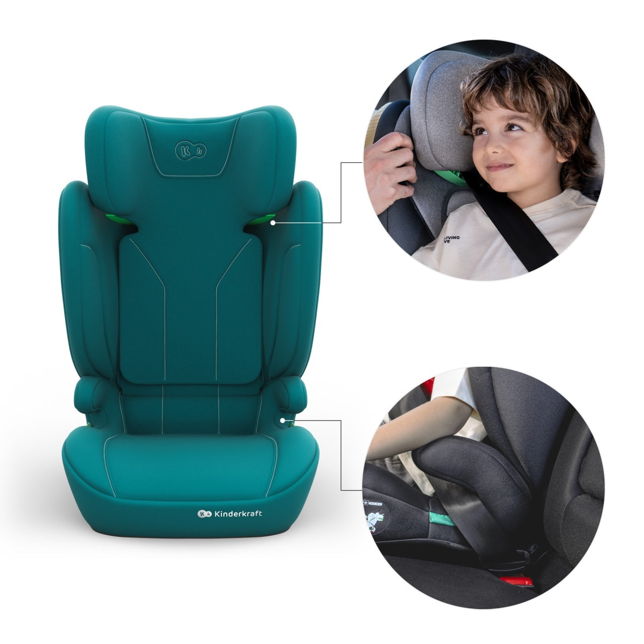 KINDERKRAFT AUTOSEDISTE I-SPARK 2 PLUS I SIZE GREEN