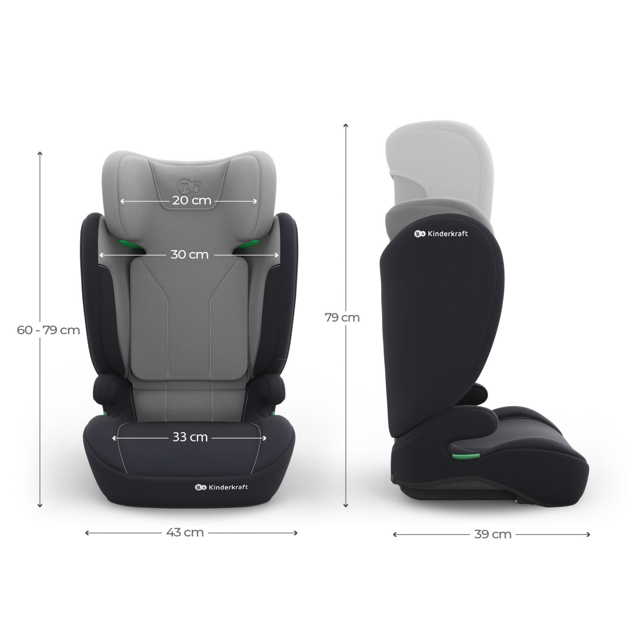 KINDERKRAFT AUTOSEDISTE I-SPARK 2 PLUS I SIZE GREY