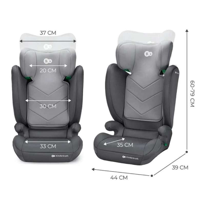 KINDERKRAFT AUTOSEDISTE I-SPARK I SIZE GREY