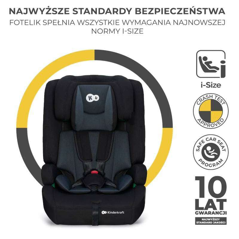 KINDERKRAFT AUTOSEDISTE SAFETY FIX2 I-SIZE 76-150CM BLACK