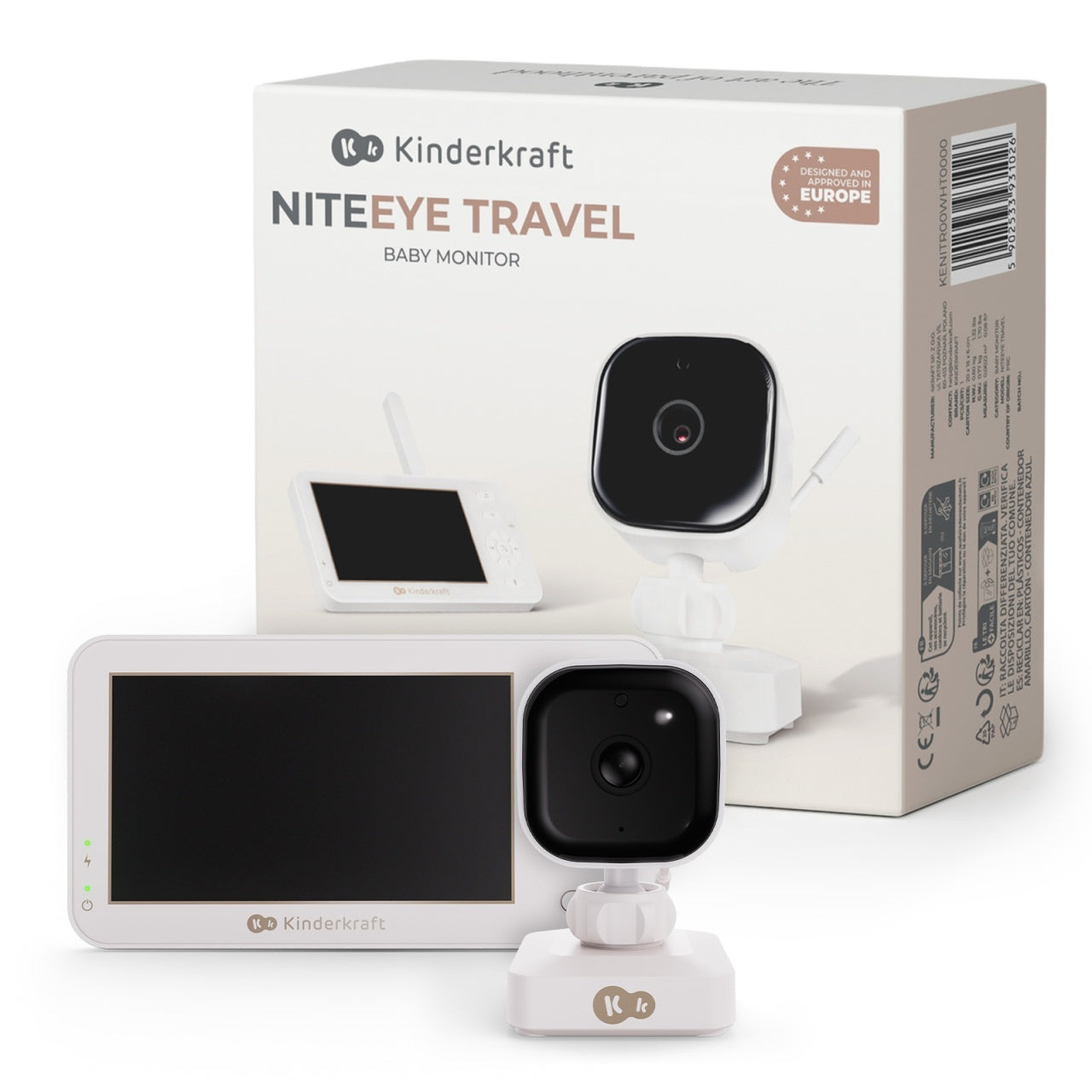 KINDERKRAFT BABY MONITOR NITEEYE TRAVEL WHITE
