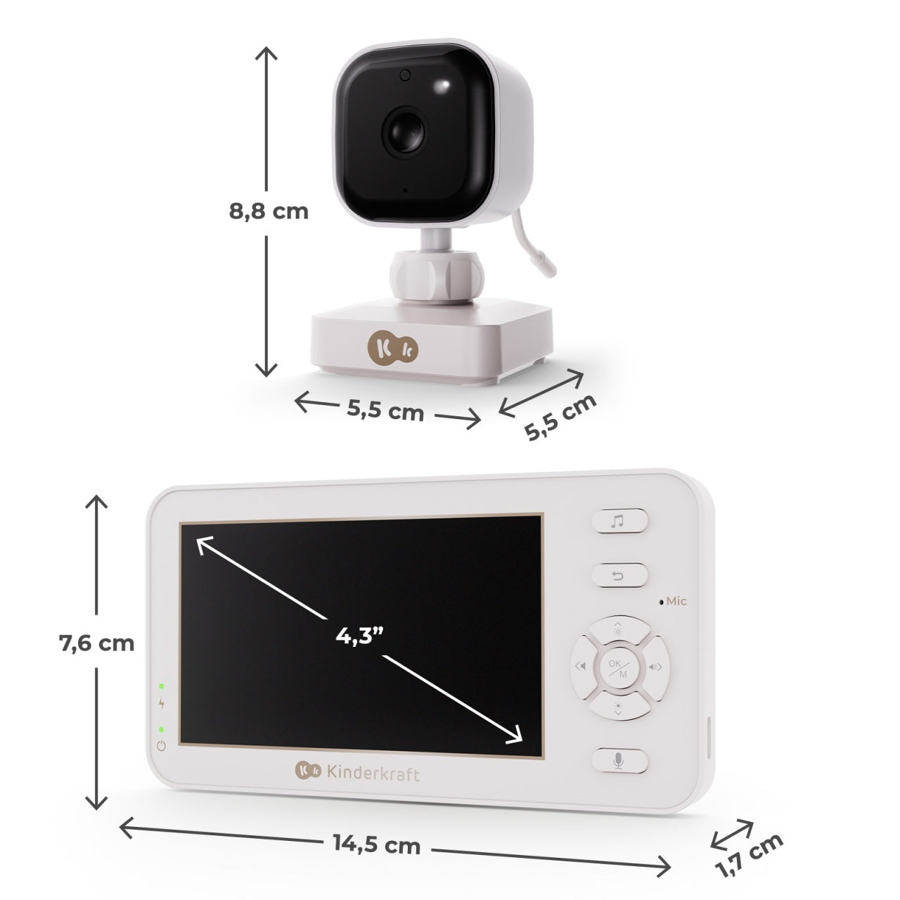 KINDERKRAFT BABY MONITOR NITEEYE TRAVEL WHITE