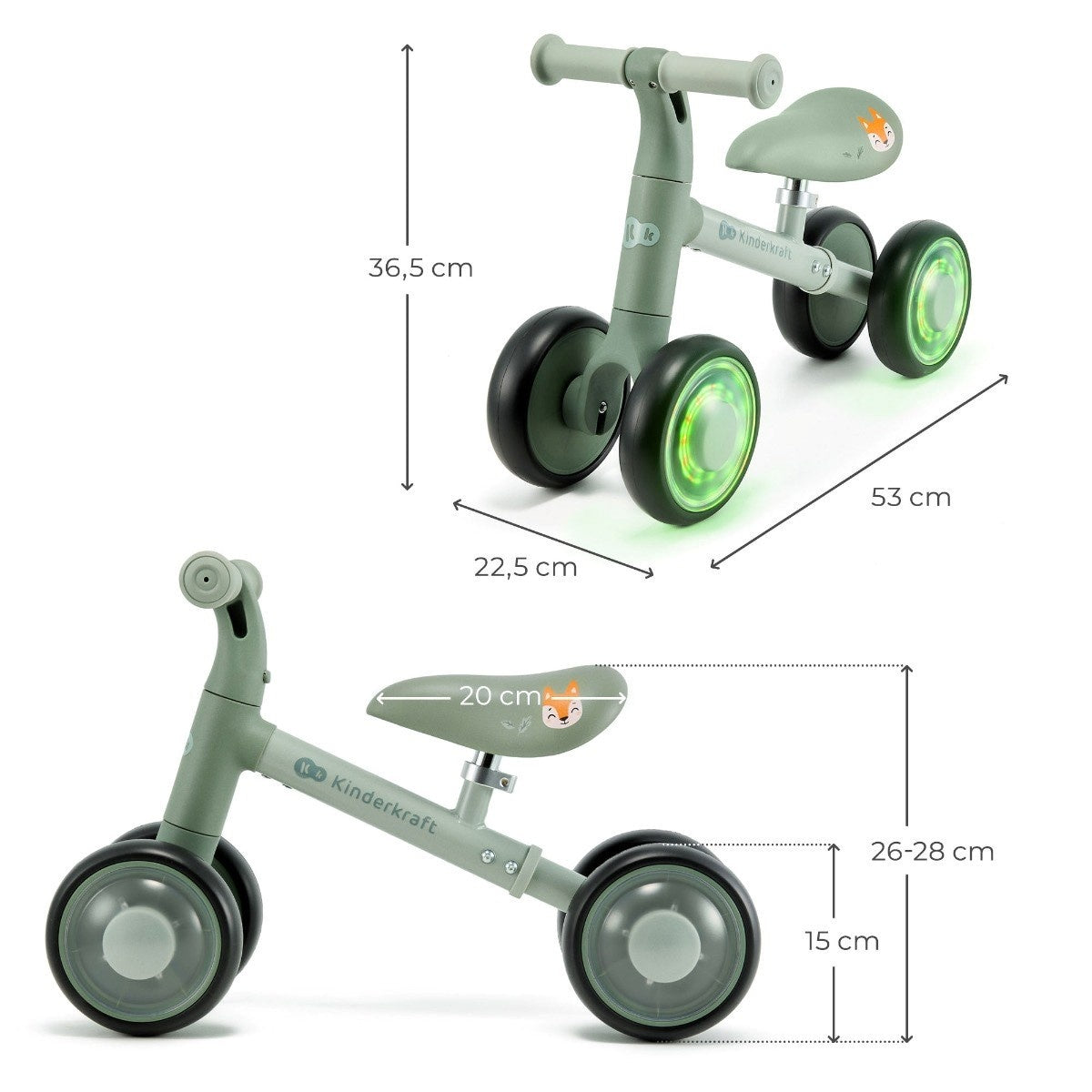 KINDERKRAFT BICIKL GURALICA CUTIE FLASH GREEN