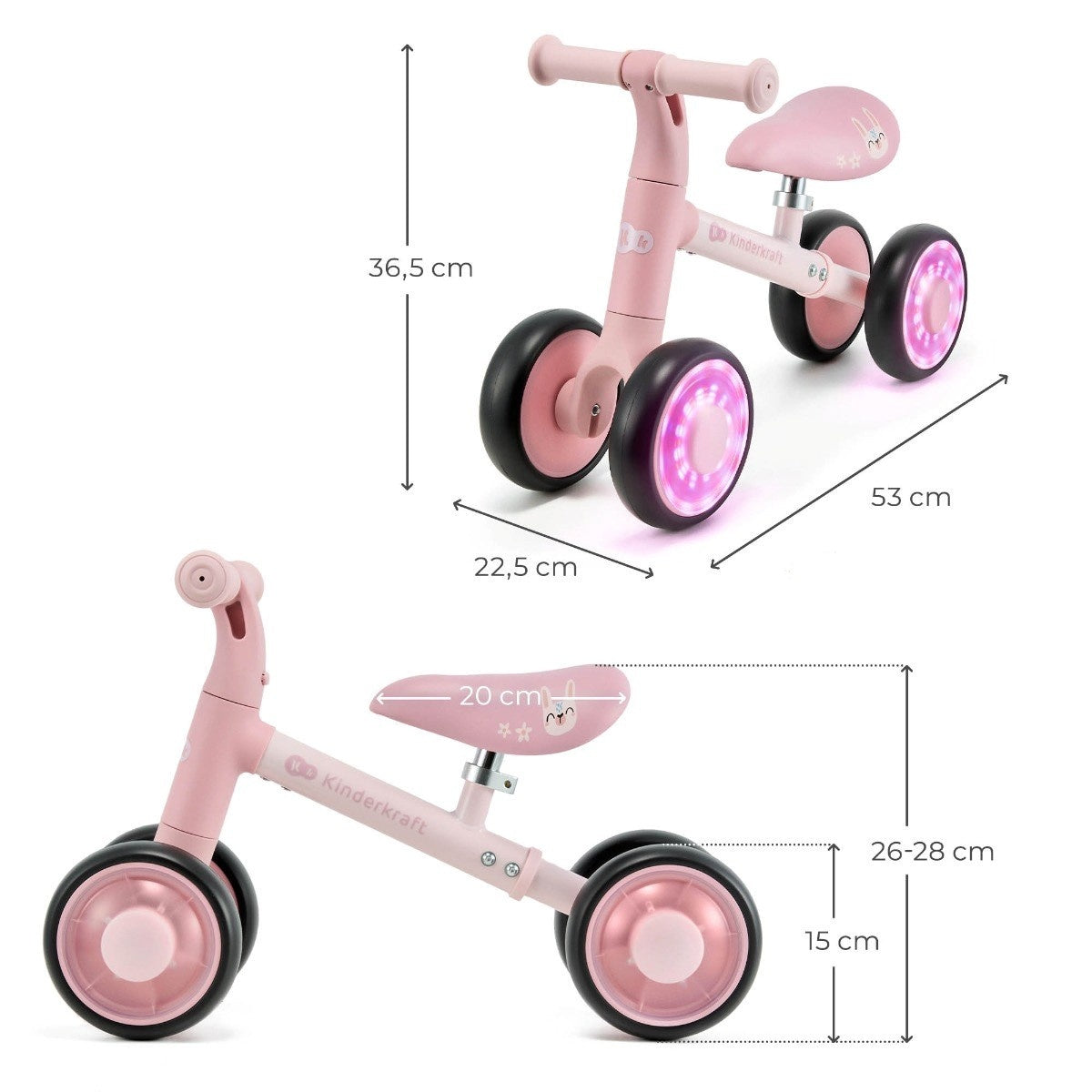 KINDERKRAFT BICIKL GURALICA CUTIE FLASH PINK