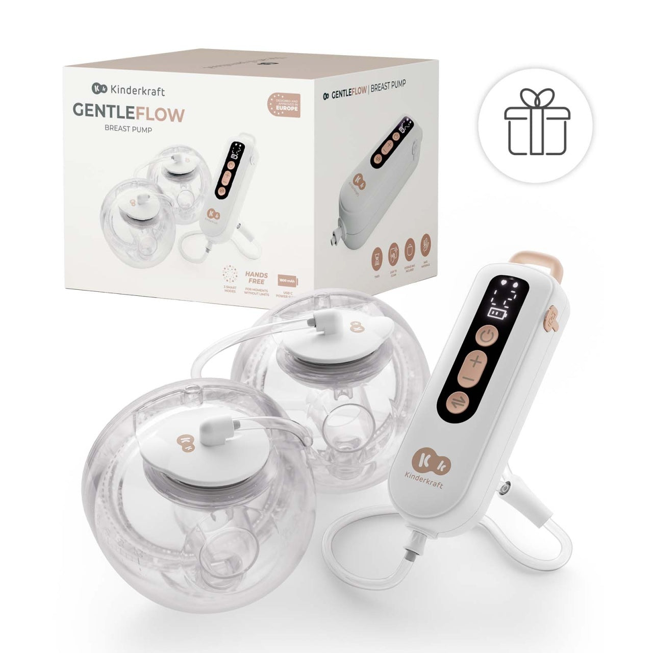 KINDERKRAFT DUPLA ELEKTRIČNA PUMPICA ZA GRUDI GENTLEFLOW GOLDEN