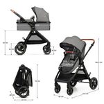 KINDERKRAFT ESME PRO KOLICA ZA BEBE 3U1 GRAY
