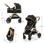 KINDERKRAFT ESME PRO KOLICA ZA BEBE 3U1 PURE BLACK