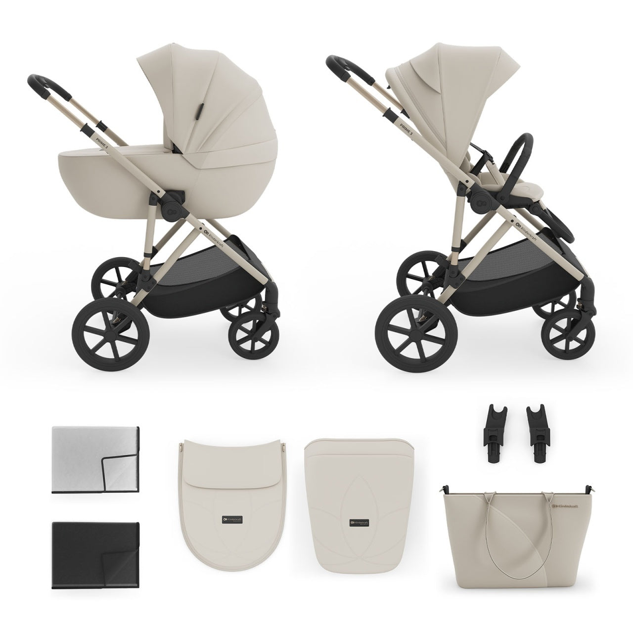 KINDERKRAFT KOLICA 2U1 PRIME 3 BEIGE