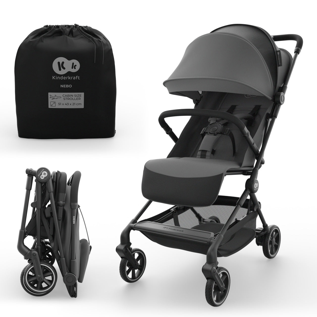 KINDERKRAFT KOLICA NEBO GREY