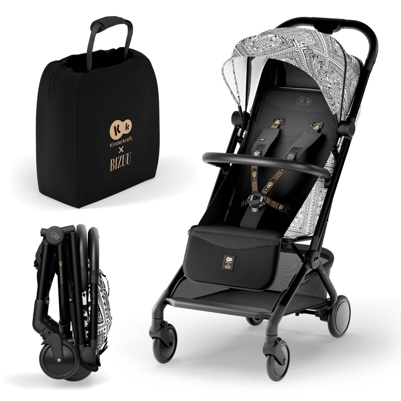 KINDERKRAFT KOLICA PILOT 2 BIZUU LUNAR BLACK