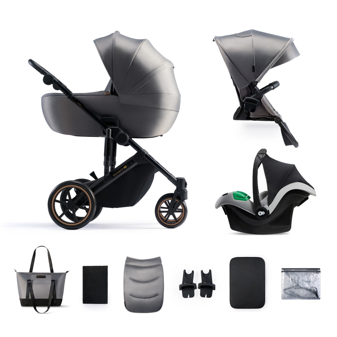 Kinderkraft kolica PRIME 2 3u1 MINK PRO SHADOW GREY