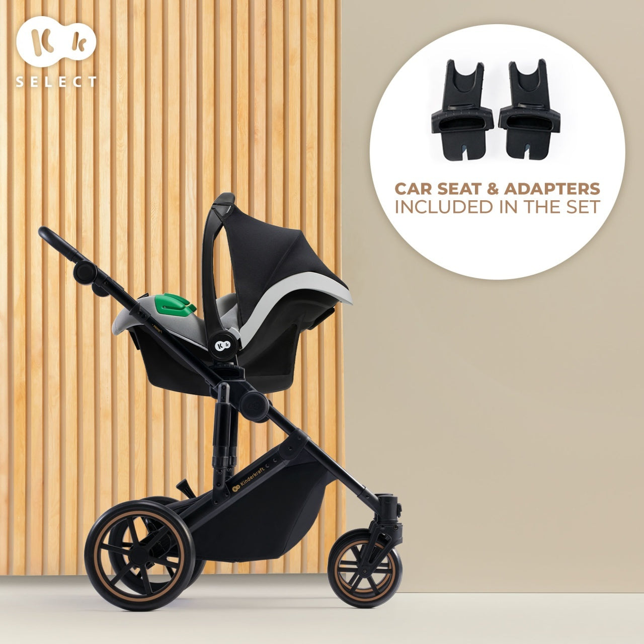 Kinderkraft kolica PRIME 2 3u1 MINK PRO SHADOW GREY